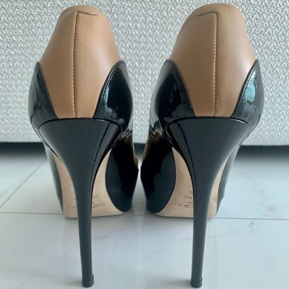 Jimmy Choo Nude/Black Sepia Platform Pumps - Picture 5 of 13
